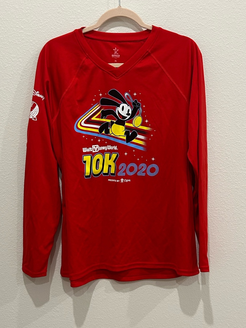 Disney 10K 2020 women's Red Long-Sleeve Performance Top
